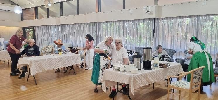 Morning tea being served in the hall