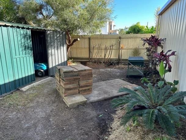 A cleared area where an old compost heap used to be