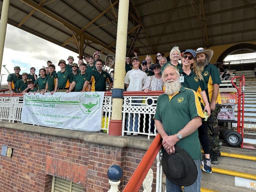 Toc H volunteers and guests gathered in the grandstand at the Ekka